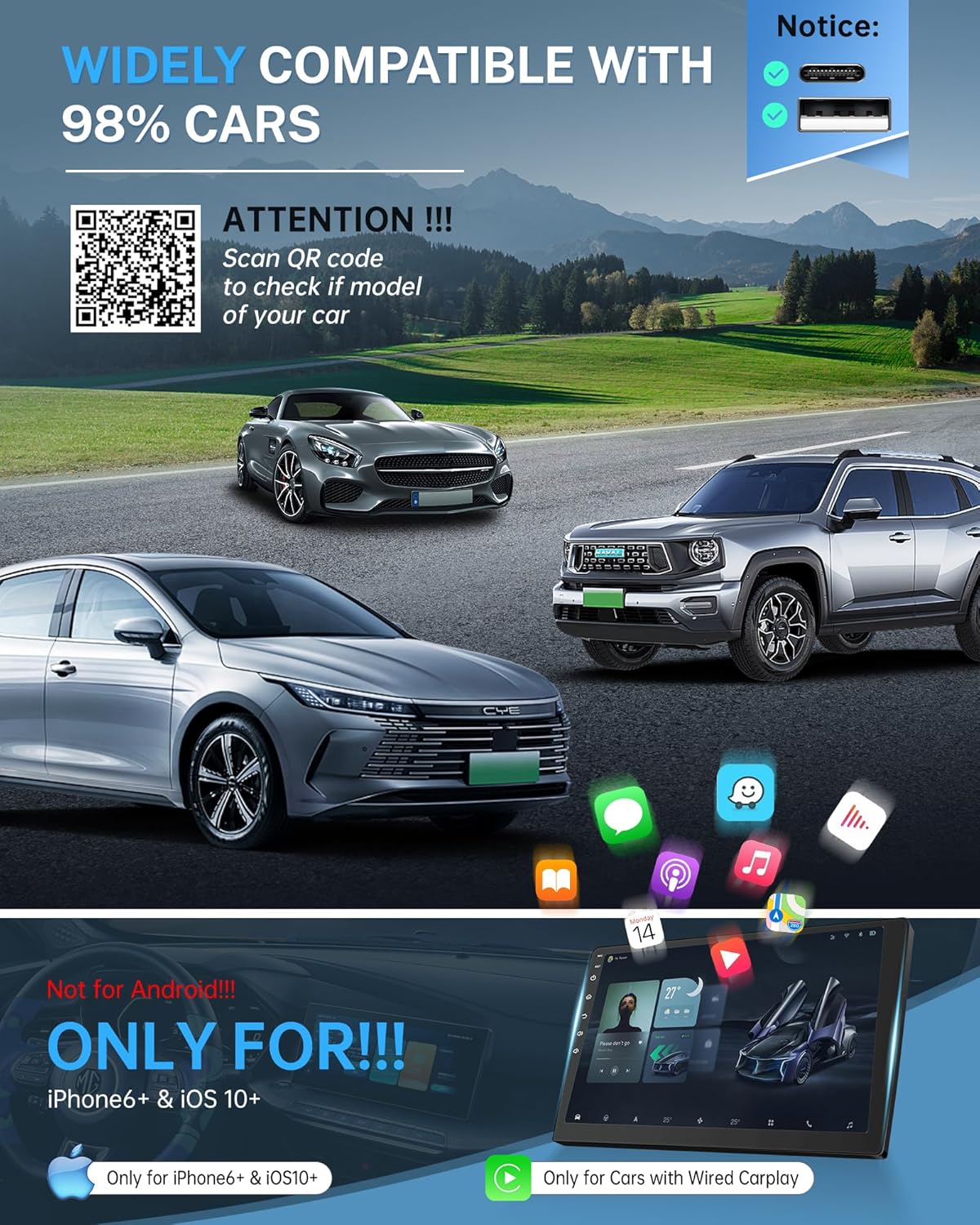 Wireless CarPlay Adapter for USB-C Ports